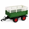 LEAN TOYS Tractor agrícola RC con remolque basculante e iluminación 1:24
