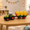 LEAN TOYS Tractor RC teledirigido con remolque de balas de heno e iluminación 1:24