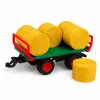 LEAN TOYS Tractor RC teledirigido con remolque de balas de heno e iluminación 1:24
