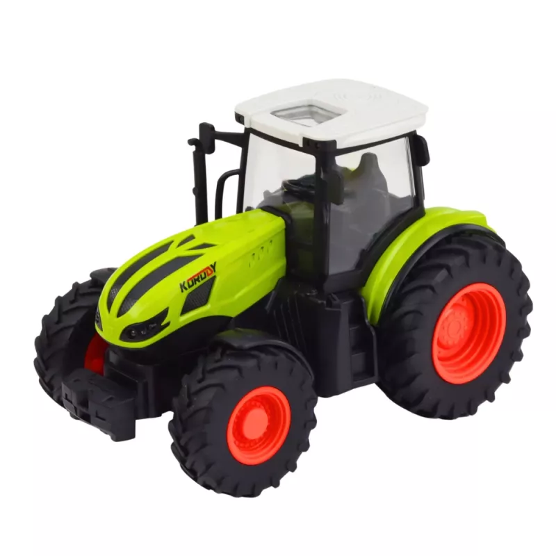LEAN TOYS Tractor RC teledirigido con remolque de balas de heno e iluminación 1:24