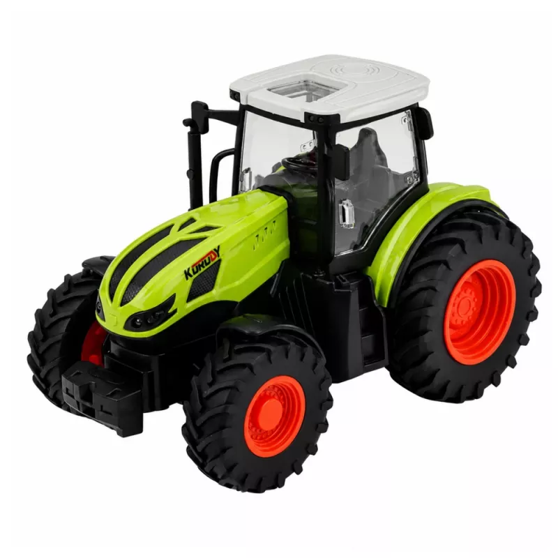 LEAN TOYS Tractor agrícola RC con remolque basculante verde 1:24