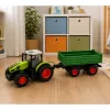 LEAN TOYS Tractor agrícola RC con remolque basculante verde 1:24