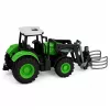 LEAN TOYS Tractor RC con pinza para balas, teledirigido, luces, verde, 1:24