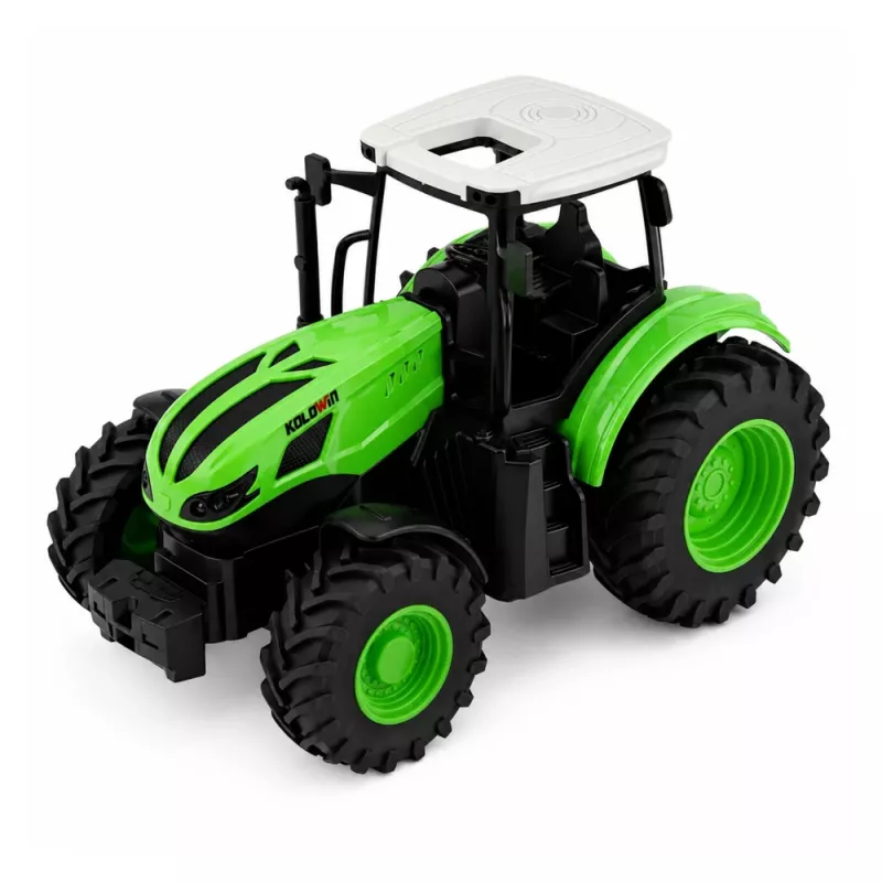 LEAN TOYS Tractor con mando a distancia y rastrillo, luces RC 1:24