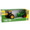 LEAN TOYS Tractor con sembradora y cultivador, luz y sonido, amarillo, 1:24