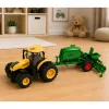 LEAN TOYS Tractor con sembradora y cultivador, luz y sonido, amarillo, 1:24