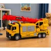 LEAN TOYS Camión con grúa y transportador de vehículos, luces, sonidos, amarillo