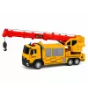 LEAN TOYS Camión con grúa y transportador de vehículos, luces, sonidos, amarillo