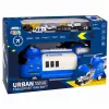 LEAN TOYS Avión de transporte policial plegable con vehículos, luces y sonidos