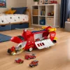 LEAN TOYS Gran avión de transporte de bomberos plegable con vehículos, luces y sonidos