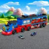 LEAN TOYS Transportador de locomotora con coches, vías, rampa de lanzamiento, luces y sonidos