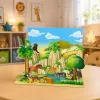 LEAN TOYS Set de figuras de animales salvajes leopardo tigre elefante caballo parque tablero 3D