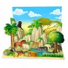 LEAN TOYS Set de figuras de animales salvajes leopardo tigre elefante caballo parque tablero 3D