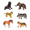 LEAN TOYS Set de figuras de animales salvajes leopardo tigre elefante caballo parque tablero 3D