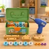 LEAN TOYS Maletín de construcción con destornillador y bloques, 190 piezas