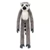 LEAN TOYS Mascota de peluche lémur con patas de velcro para colgar, 50 cm, gris/blanco/negro