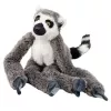 LEAN TOYS Mascota de peluche lémur con patas de velcro para colgar, 50 cm, gris/blanco/negro