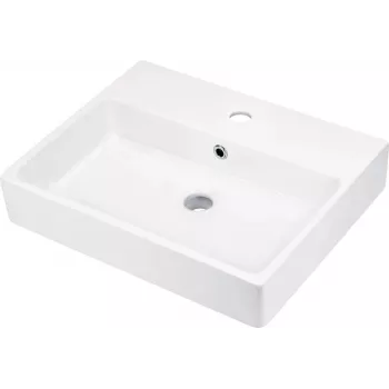 DEANTE Lavabo de cerámica, sobre encimera/bajo encimera con banco de grifería - 50x