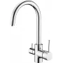 DEANTE Grifo de cocina Kuchinox con conexión para filtro de agua, cromado, latón, giratorio 360°, monomando, 2 en 1