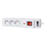 Getfort GF-3A-3M-G Regleta de enchufes con protección contra sobretensiones 3 enchufes 3m gris