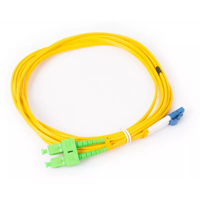 GETFORT Cable de parcheo de fibra óptica SM SC/APC a LC/UPC dúplex 3m (9,84ft) LSZH amarillo