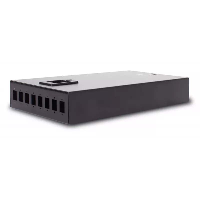 GETFORT GF-FO-PSN2-8SX Panel de parcheo de fibra óptica, 8xSC/PC simplex, montaje en pared, gris