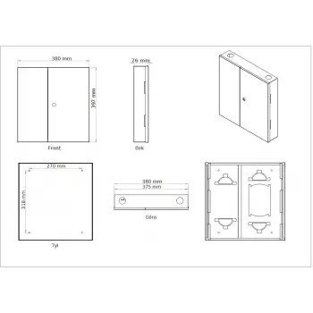 GETFORT GF-FO-PSNW-24SX Caja de distribución de fibra óptica, 12 fibras, SC/LC, montaje en pared, gris claro