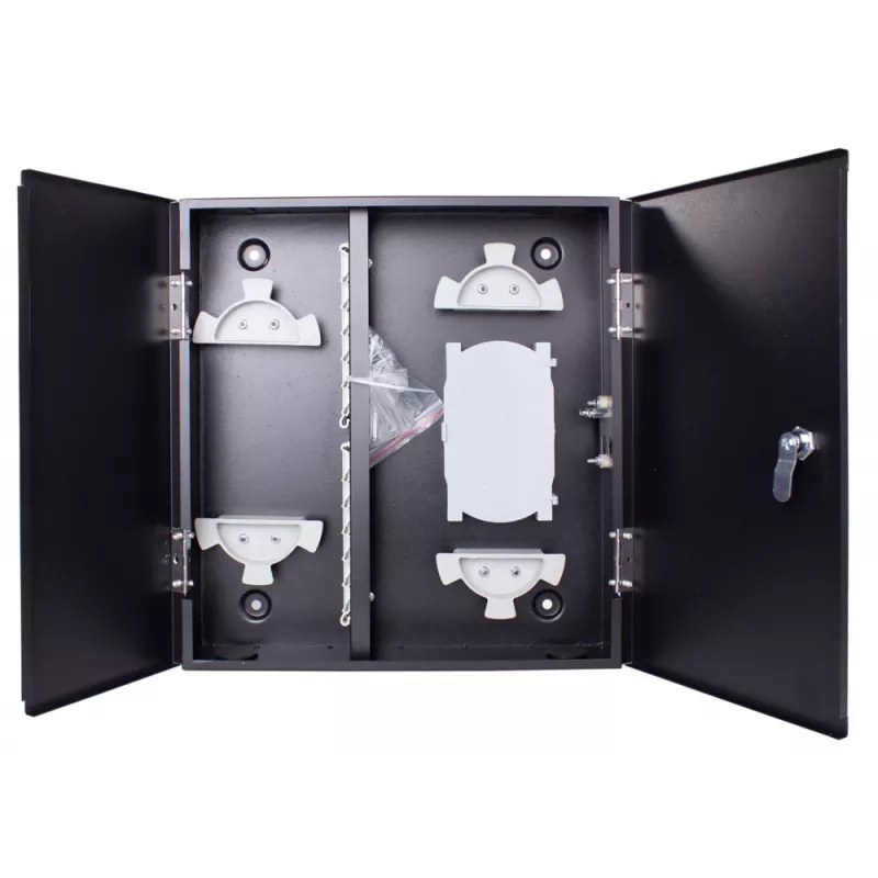 GETFORT GF-FO-PSNW-24SX Caja de distribución de fibra óptica, 12 fibras, SC/LC, montaje en pared, gris claro