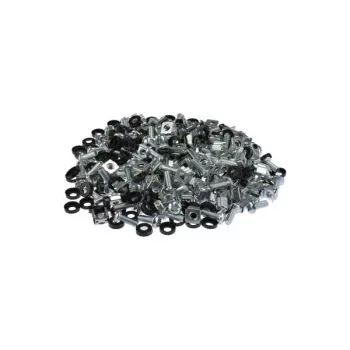 GETFORT set de montaje en rack de 100 piezas - tornillos M6, tuercas enjauladas, arandelas - negro