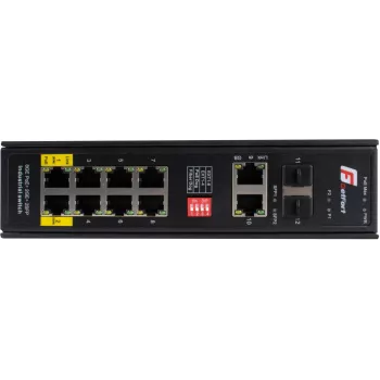 GETFORT GF-110-8PG-2G-2S switch PoE+ industrial, 8x PoE+ Gigabit + 2x Gigabit + 2x SFP, -40°C a 80°C
