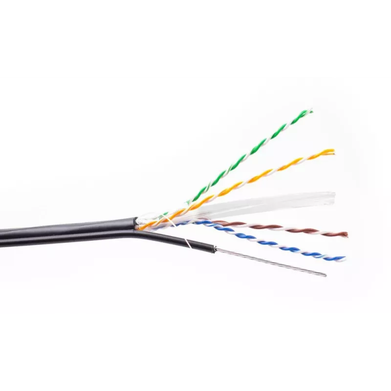 GETFORT cable de red exterior CAT.6 U/UTP autosoportado seco resistente a los rayos UV 305m