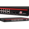 GETFORT GF-226G-24P-250 switch PoE+ no gestionado, 24x puertos PoE+ 10/100Mbps, 2x Gigabit RJ45, 2x SFP, 250W, para rack