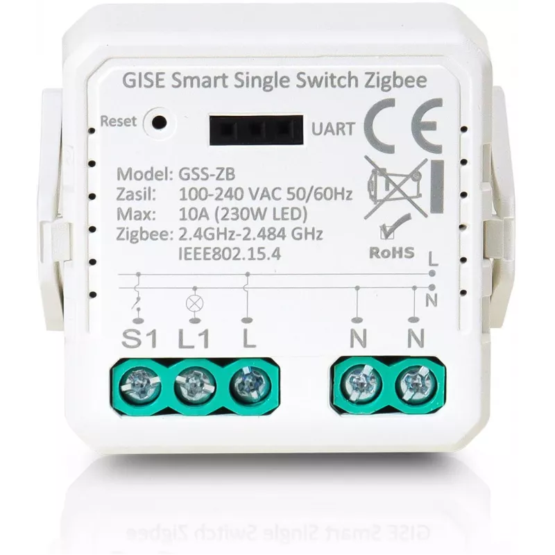 GISE módulo de relé único inteligente (sin neutro) Zigbee Tuya GSS-ZB-NN