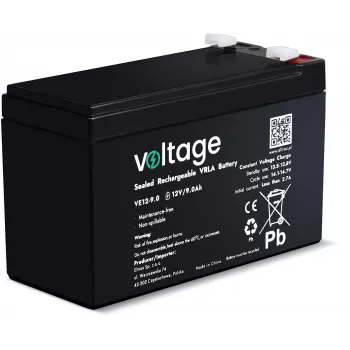 Batería AGM VOLTAGE 12V 9Ah VE12-9.0 (6-9 años de vida útil)