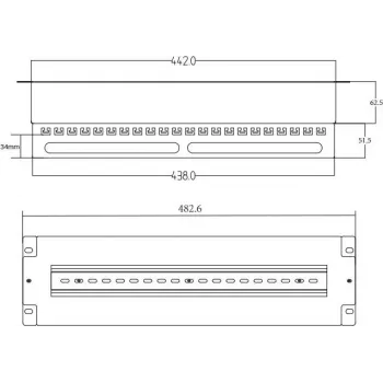Getfort Panel de distribución de alimentación 3U 22x Schuko 230V 16A con cable de 2m negro