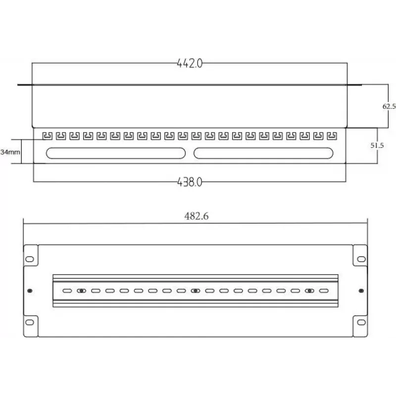 Getfort Panel de distribución de alimentación 3U 22x Schuko 230V 16A con cable de 2m negro