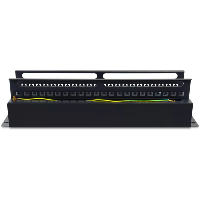 Getfort Panel de distribución de alimentación 3U 22x Schuko 230V 16A con cable de 2m negro