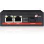 GETFORT GF-102-2PG-S-65 Convertidor de medios PoE+ 2 puertos Gigabit Ethernet SFP RJ-45 1000Mbps