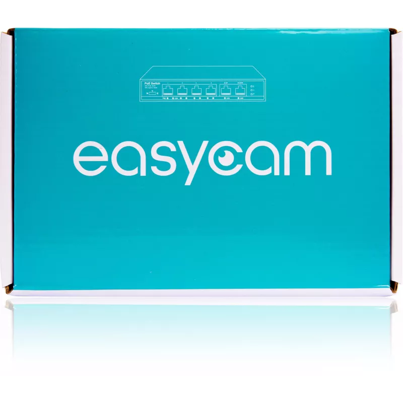EasyCam EC-POE-SW42 Switch PoE de 6 puertos (4 PoE + 2 Uplink) 60W