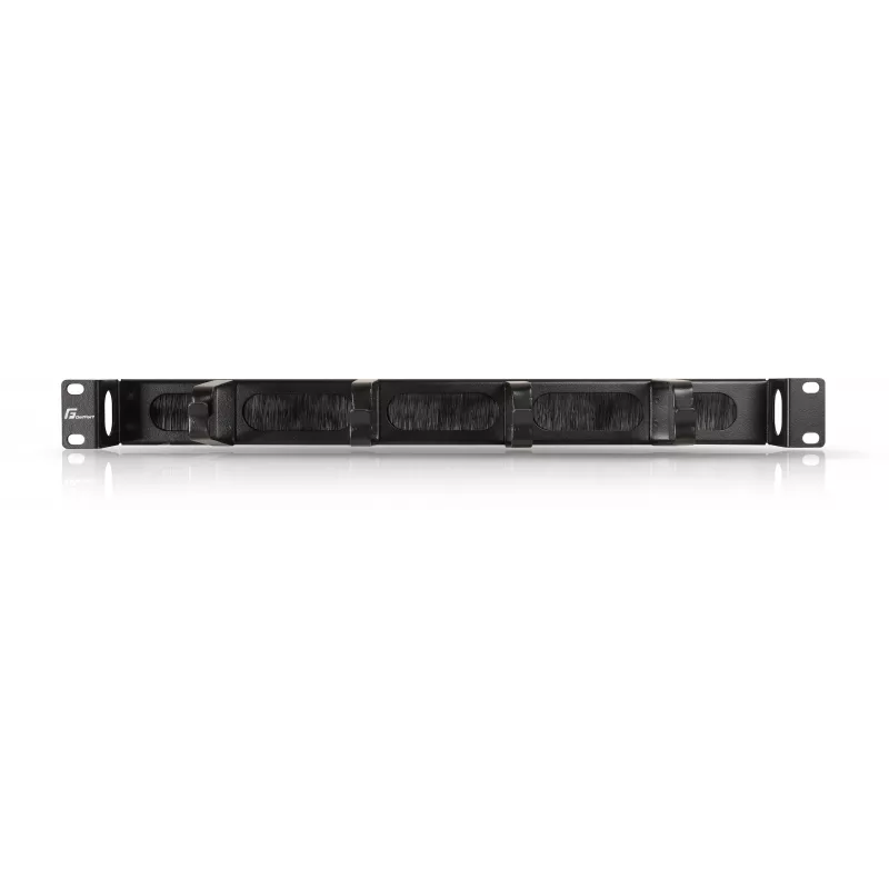 GETFORT OGF-MRB Panel de gestión de cables horizontal de metal 1U con paso de cepillo, negro