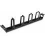GETFORT OGF-MRB Panel de gestión de cables horizontal de metal 1U con paso de cepillo, negro