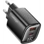 Voltage Cargador GaN Mini 33W PD 3.0 QC 3.0 USB-A USB-C con pantalla digital negro
