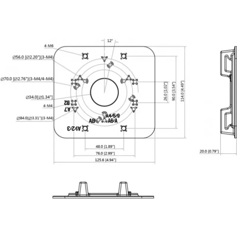 MITON MT-P152 Placa adaptadora VESA - Negra, acero, capacidad de carga 40 kg