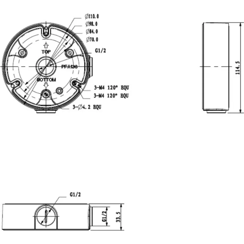 MITON MT-P136 Caja de derivación de superficie IP55 gris