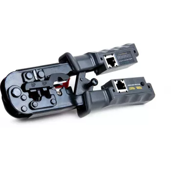 Crimpadora de cable de red Getfort 8P8C/RJ-45, 6P6C/RJ-12, 6P4C/RJ-11 con comprobador integrado