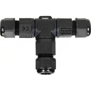 ORNO OR-AE-13602 Conector en T IP68, 3x4mm², 450V/25A, negro