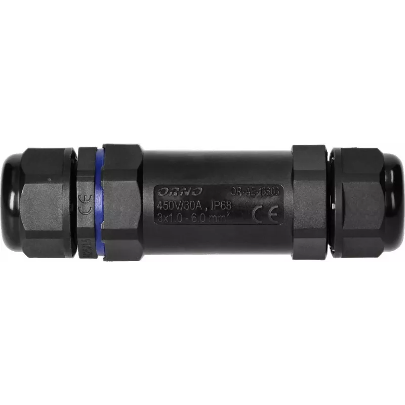 ORNO Conector de cable recto IP68 M25 3x6mm² 450V/30A OR-AE-13603