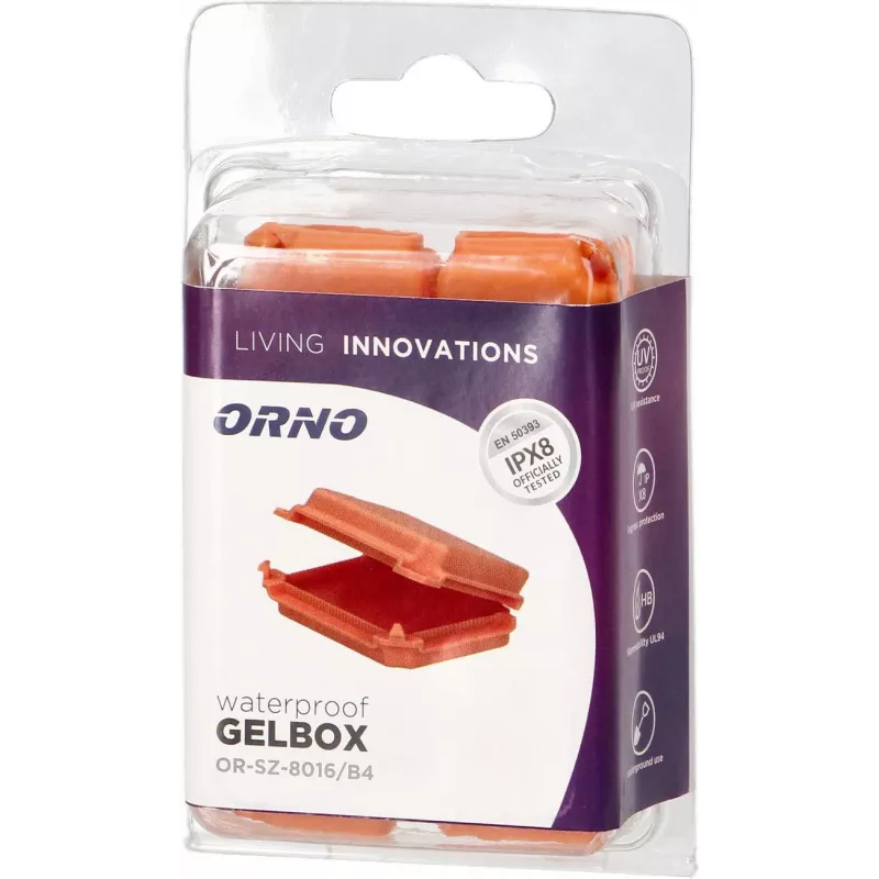 ORNO Caja de derivación protectora rellena de gel IPX8, pequeña, blíster, 4 uds. OR-SZ-8016/B4