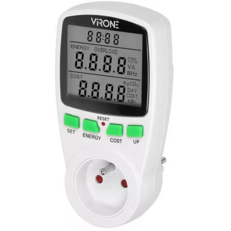 VIRONE EM-4 vatímetro de tarifa única y calculadora de energía