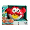 LEAN TOYS Máquina de hacer pompas con solución para pompas, máquina automática de pompas, cangrejo rojo